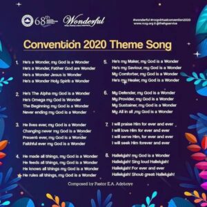 Download Wonderful By Pastor E. A Adeboye (RCCG 68th Annual Convention Theme Song)